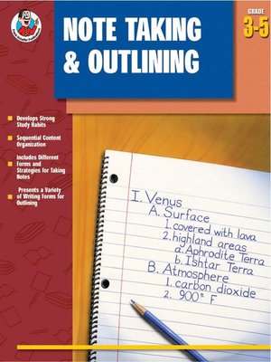 cover image of Note Taking & Outlining, Grades 3 - 5